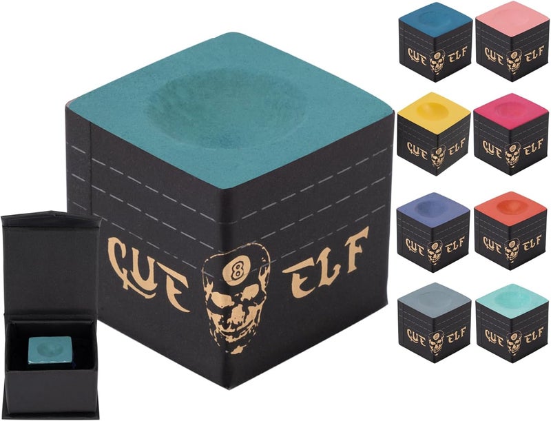 CUEELF Cube Pool Cue Chalk Technology Billiard Pool Stick Chalk for Professional Low Deflection, Durable, Reduces Miscues-1pc - Image 1